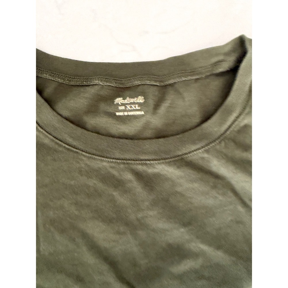 Madewell Whisper Cotton Crewneck Tee Olive Green Short Sleeve T-Shirt Womens XXL - Picture 2 of 3